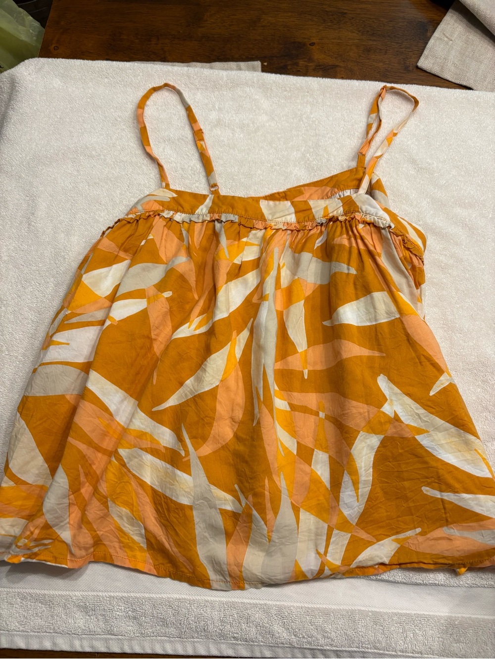 A New Day Flowy Orange Printed Camisole Top Medium